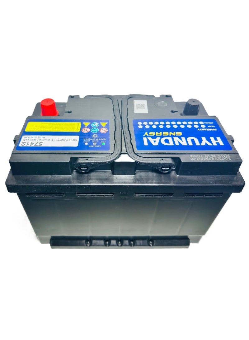 HYUNDAI Car Battery 12V 74AH 57412/DIN74/48-7/LN3 - Image 3